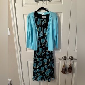 Studio I Floral Dress with Matching Cardigan 8